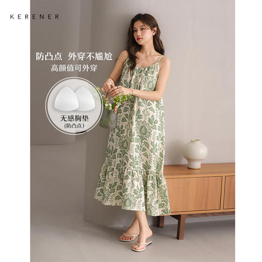 可人儿小众设计师新款泡泡绵女士睡衣夏季少女睡裙可外穿家居服 商品图0