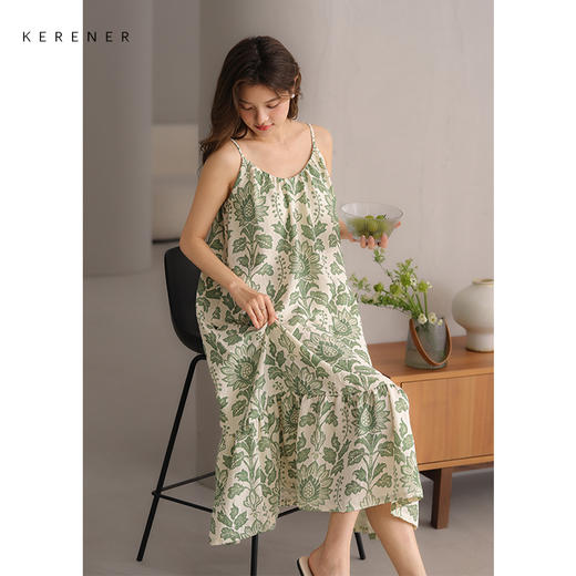 可人儿小众设计师新款泡泡绵女士睡衣夏季少女睡裙可外穿家居服 商品图3