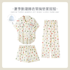 可人儿小众设计师新款泡泡绵女士睡衣夏季短袖可外出家居服三件套 商品缩略图0