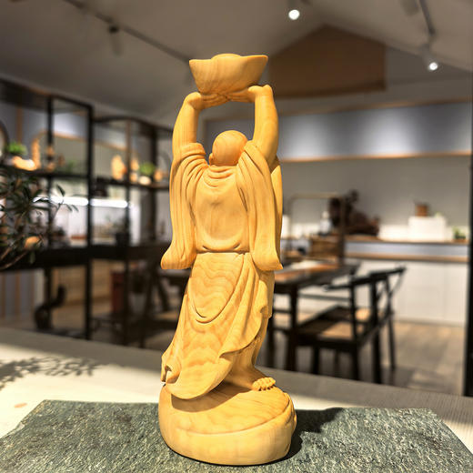 托宝弥勒°黄杨木雕摆件 商品图1