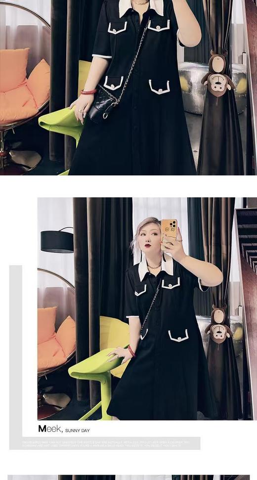 超值购【诗铭洛可】W471长款连衣裙小香风排扣赫本裙子A10-1 商品图2