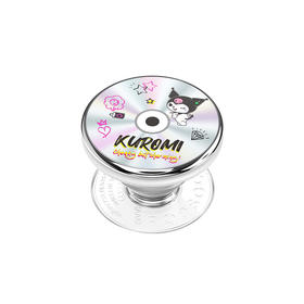 【漂浮魔法屋】转转魔法唱片 PopSockets X Kuromi 合作系列 POPGRIP泡泡骚手机粘贴式气囊支架 Backspin旋转系列 银色  字母