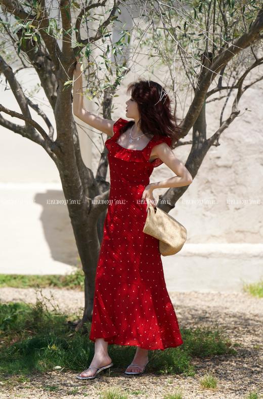 【门店同款】ENJOY夏季“夏日番情”法式方领长裙 162893964 商品图2