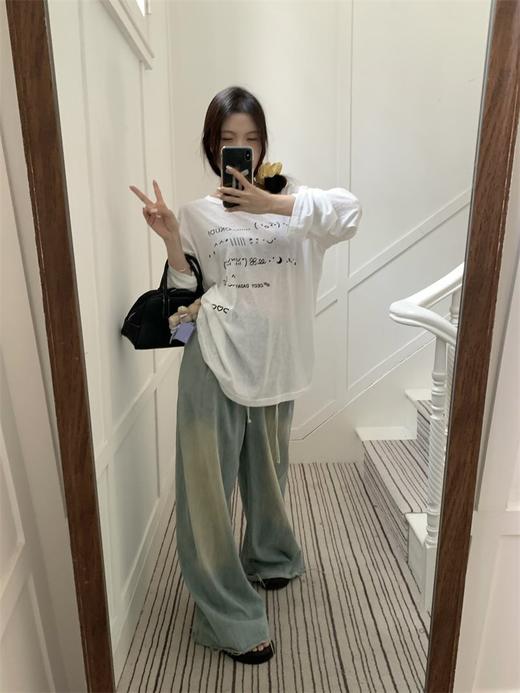 <曾小咸推荐> 慵懒字母长袖罩衫棉T 商品图8