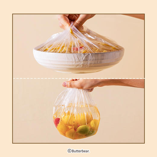 摩登主妇黄油小熊一次性保鲜膜罩食品级保鲜膜套保鲜袋套罩 商品图3