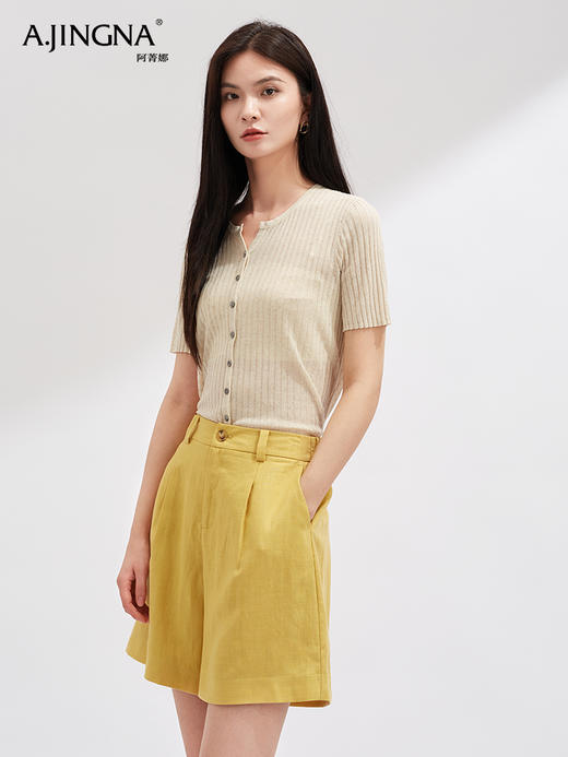 【夏日裸感】阿菁娜轻盈爆款天丝亚麻凉感针织衫F30X318005 商品图2