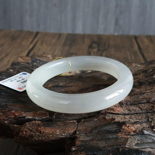 【天然正品】天然无杂裂青海料烟紫56号和田玉手镯女士现售价：1880！120525NJM18 商品图4