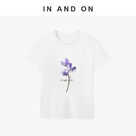 54143-1  IN AND ON 花漾 50支匹马棉双面液氨印花T恤 商品图3