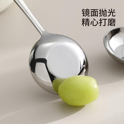 FaSoLa 316L不锈钢勺子家用加深汤匙吃饭餐勺汤勺平底勺卡通勺 商品图4