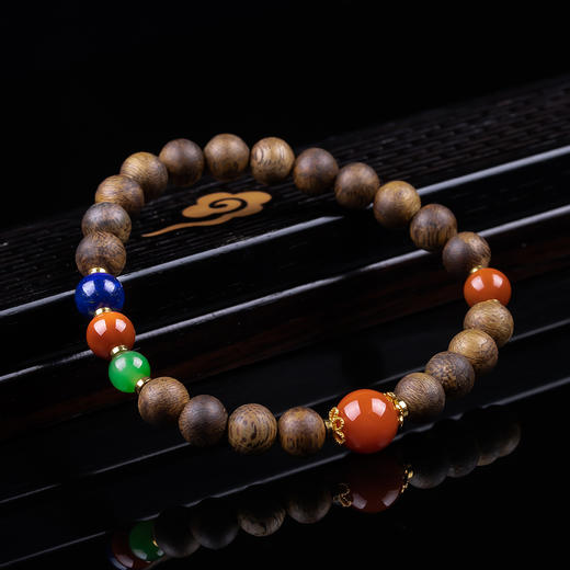 xy0353沉香+南红碧玉青金石国风穿搭手串 商品图5