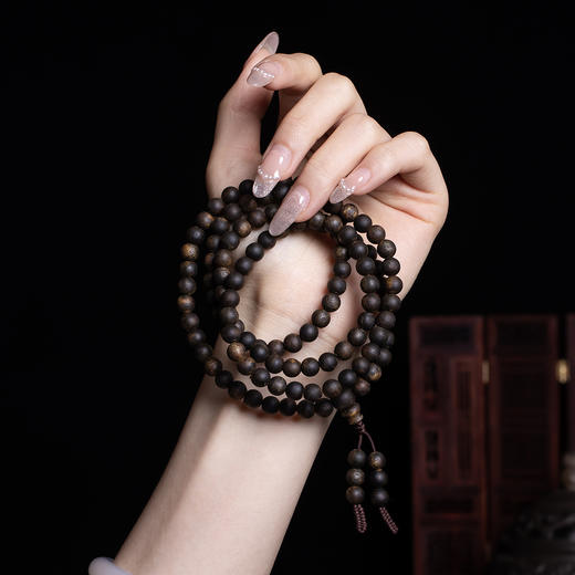 xy0355沉香6.6mm108佛珠沉水级品质 商品图4