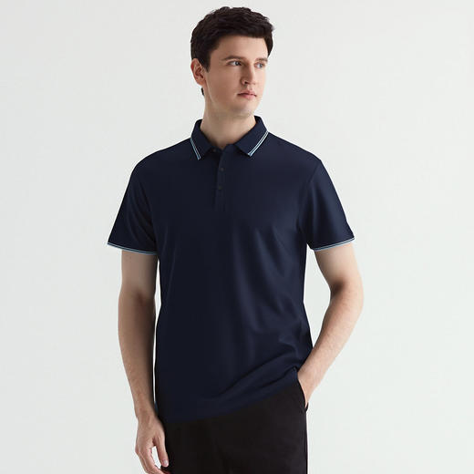 【含桑蚕丝】罗蒙夏季商务男士polo衫百搭休闲男t恤短袖polo衫 商品图1