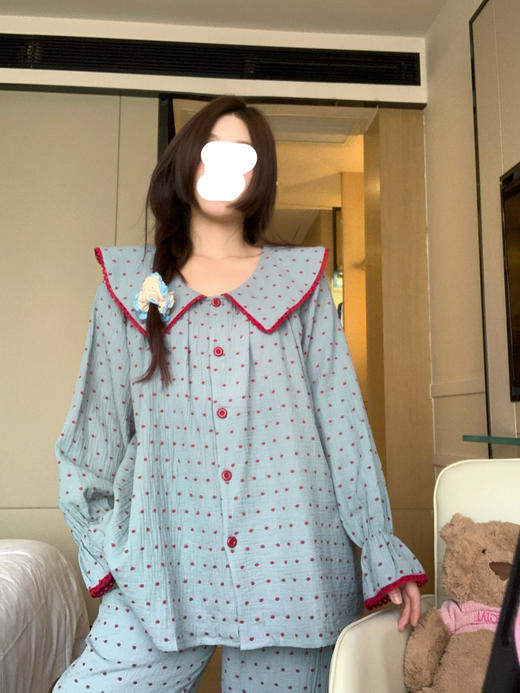 裁缝学苑AQ466娃娃领开衫上衣裤子纸样家居服睡衣套装版型样板 商品图2