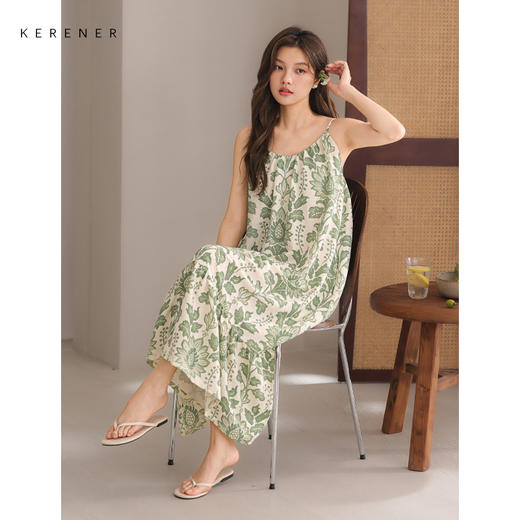 可人儿小众设计师新款泡泡绵女士睡衣夏季少女睡裙可外穿家居服 商品图2