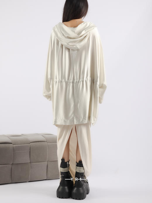 Rick Owens | HOLLYWOOD 秀款连帽束腰绉缎外衣 商品图6