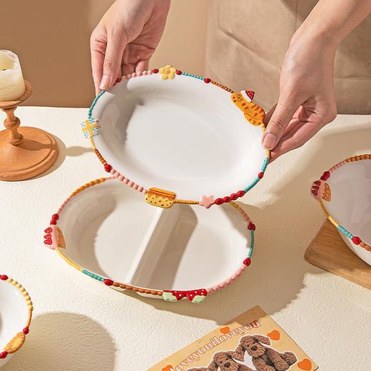 摩登主妇浮雕珠点饭碗家用2025新款高颜值餐具碗具汤碗盘子酸奶碗 商品图2