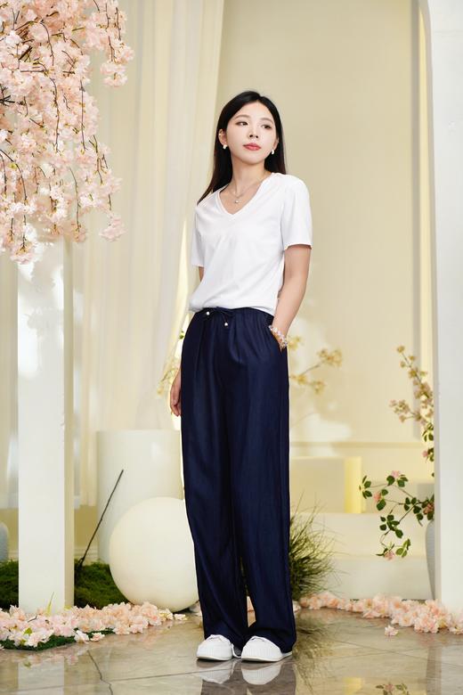 S1裸感空调裤 臣禾【养肤舒适裤】松紧腰抽绳直筒休闲裤	JZ252060258 商品图4