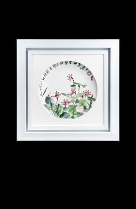 印象彩接天莲叶瓷板