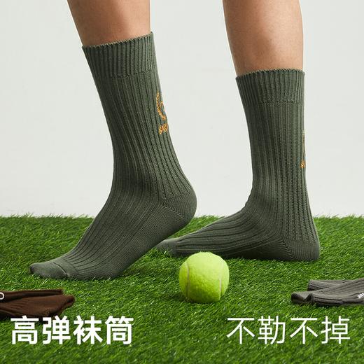 gxg.jeans  男士棉质长筒袜三双装舒适运动袜个性刺绣 25年夏热卖 商品图1