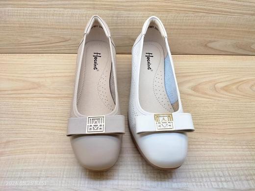 夏季新款时尚中跟女凉鞋24267801豪行真皮浅口透气休闲鞋 商品图3