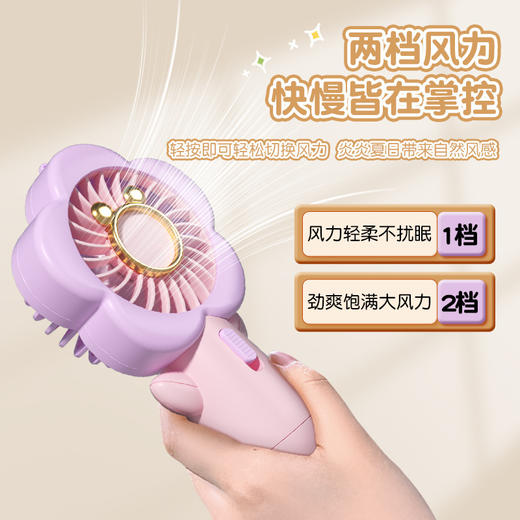【哇!竟如此可爱】新款创意花朵手持风扇二档大风力充电款静音迷你小风扇伴手礼。ry 商品图1