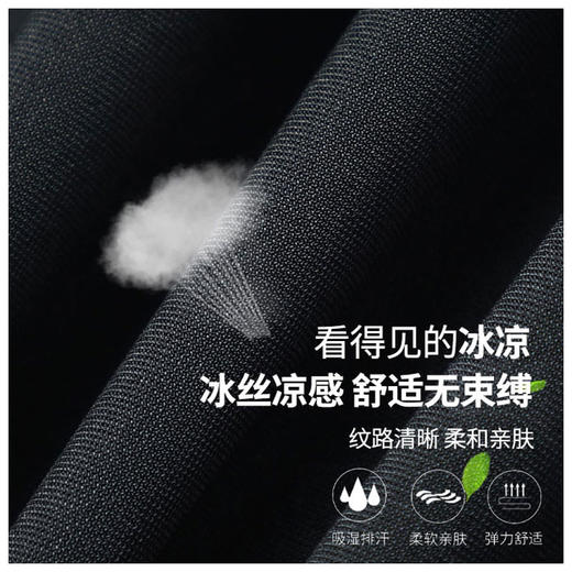 半身缘男裤 夏季弹性直筒宽松直筒弹力冰丝薄款西裤252101M10303764 商品图4