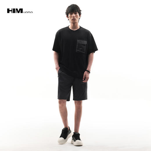 HIM漢崇  抽绳松紧腰运动短裤简约字母织唛休闲五分裤 2026春夏 商品图1