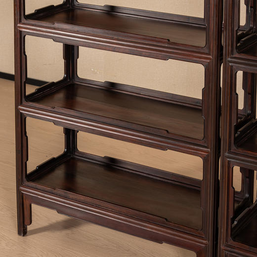 二十世纪	红木洼堂肚圈口五层架格（一对） 商品图3