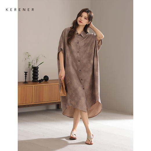 可人儿小众设计师新款泡泡绵女士睡衣夏短袖少女睡裙可外穿家居服 商品图2