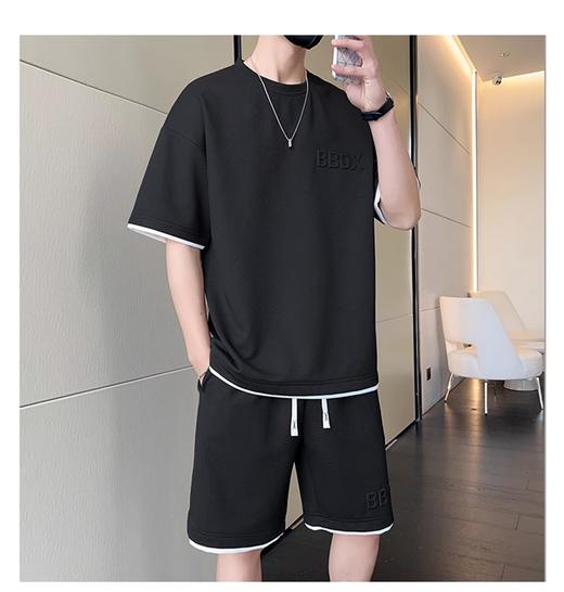 裁缝学苑MQ63圆领短袖T恤松紧腰短裤套装纸样男装上衣裤子版型图纸 商品图4