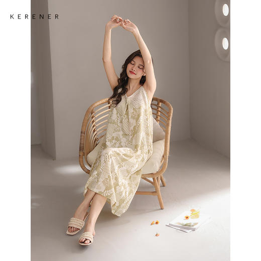 可人儿小众设计师新款泡泡绵女士睡衣夏季少女睡裙可外穿家居服 商品图2