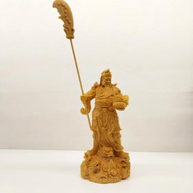 御龙关公°黄杨木雕摆件