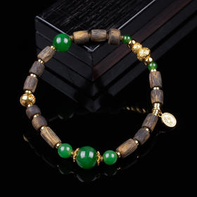 xy0354沉香+碧玉平安多财福禄相伴手串