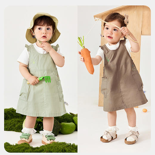 迷你巴拉短袖套装女童宝宝亲肤纯棉萌趣俏皮背心裙两件套夏季 商品图2