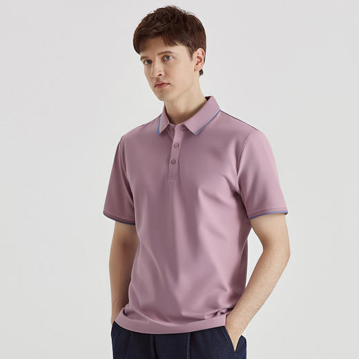 【含桑蚕丝】罗蒙夏季商务男士polo衫百搭休闲男t恤短袖polo衫 商品图3