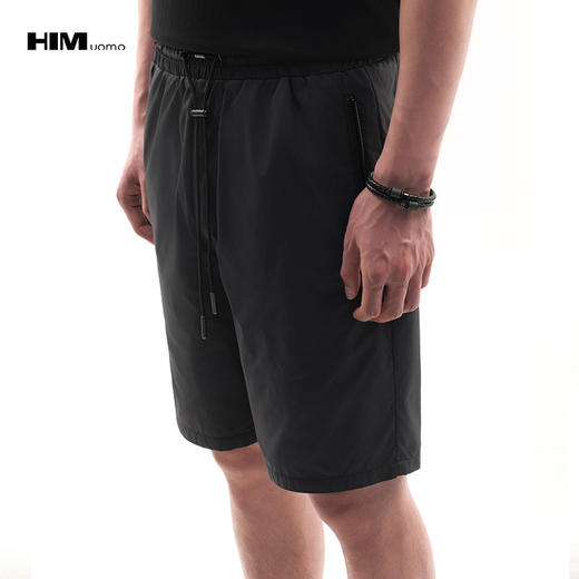 HIM漢崇  抽绳松紧腰运动短裤简约字母织唛休闲五分裤 2026春夏 商品图0