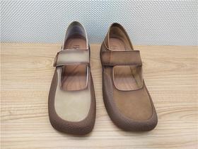 豪行春季新款24130027真皮复古休闲浅口低跟女鞋