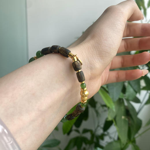 xy0354沉香+碧玉平安多财福禄相伴手串 商品图5