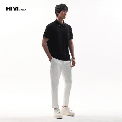 HIM漢崇 男士时尚百搭简约休闲裤斯文通勤易打理九分裤 2026春季 商品图1