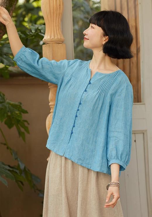 裁缝学苑AH04七分袖衬衫纸样女装小衫上衣样板版型图纸 商品图3