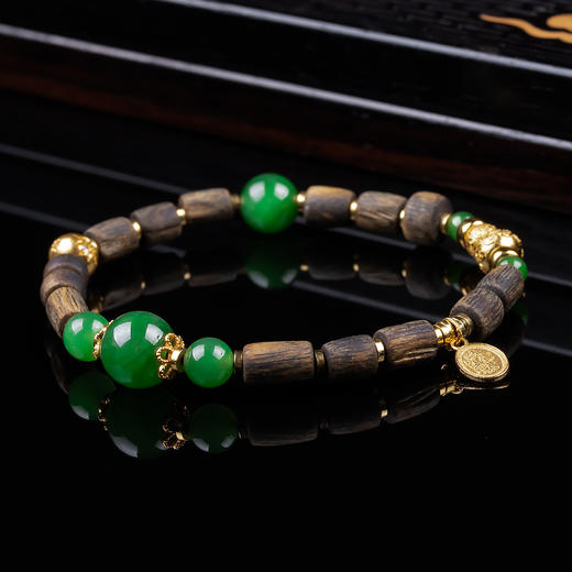 xy0354沉香+碧玉平安多财福禄相伴手串 商品图1