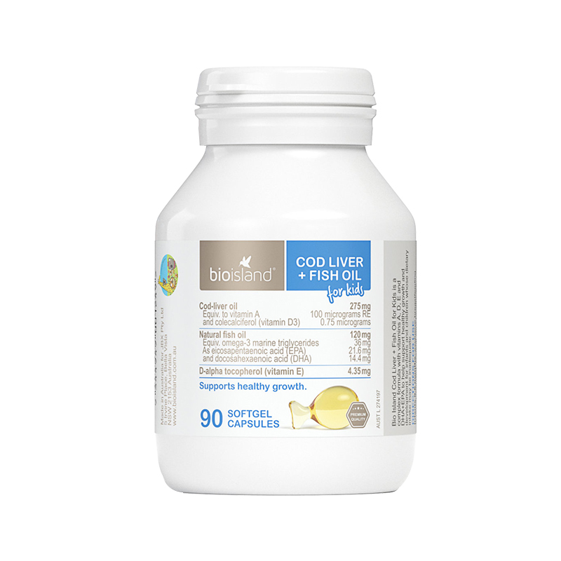 Bio Island 宝宝儿童鱼油+DHA鳕鱼肝油90粒