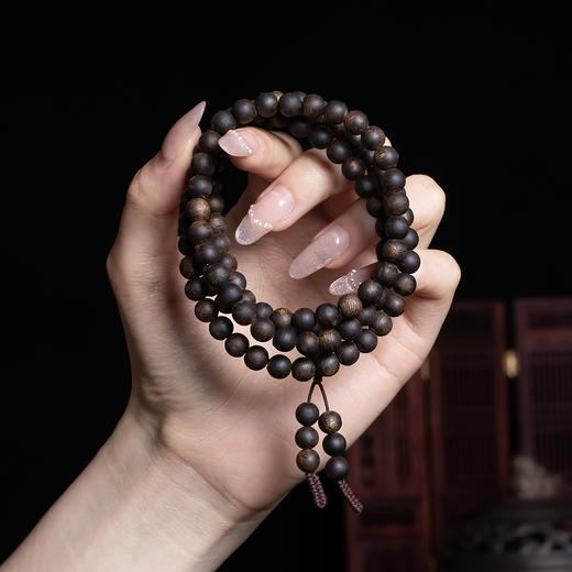 xy0355沉香6.6mm108佛珠沉水级品质 商品图6