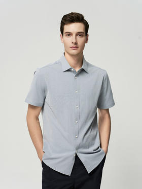 【短袖细条纹男衬衫】25年夏季新品男士薄款短袖细条纹商务休闲上衣