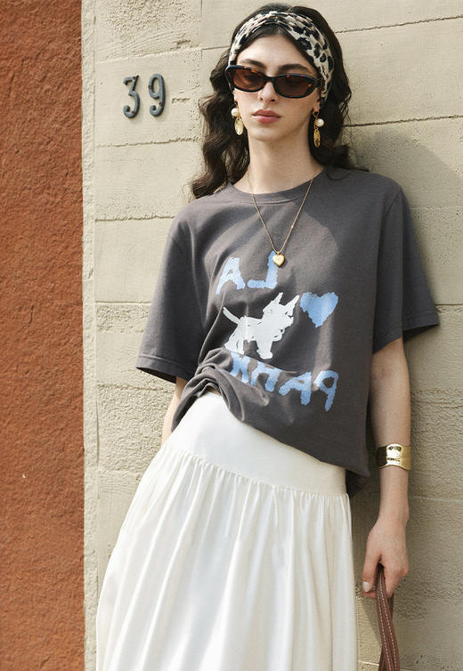 【高品质私服】【D家小狗印花短袖T恤】更柔软，有韧性，不易起球G1402-CC【无标出货 介意慎拍】 商品图3