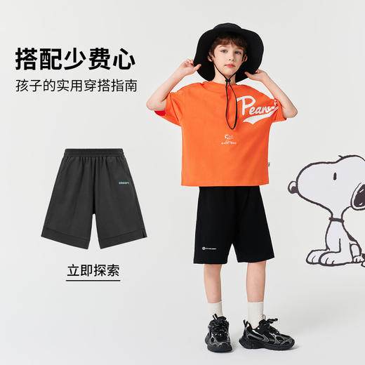 【130-170】【史努比】男童夏款撞色简约短袖t恤 商品图8