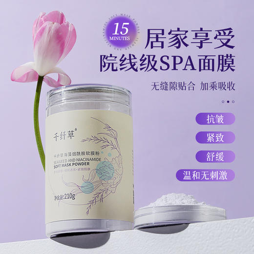 【2瓶26.3元】千纤草海藻烟酰胺软膜粉210g/罐 买就送泡膜碗勺棒 商品图1