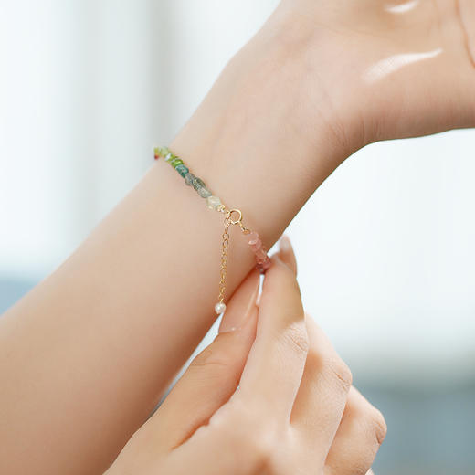 【软糖碧玺系列】-crystal soul 彩虹软糖碧玺系列合集-天然碧玺、14K进口包金配件，仿佛在身上悬挂一串自然调色盘【夏日水晶专场】 商品图4