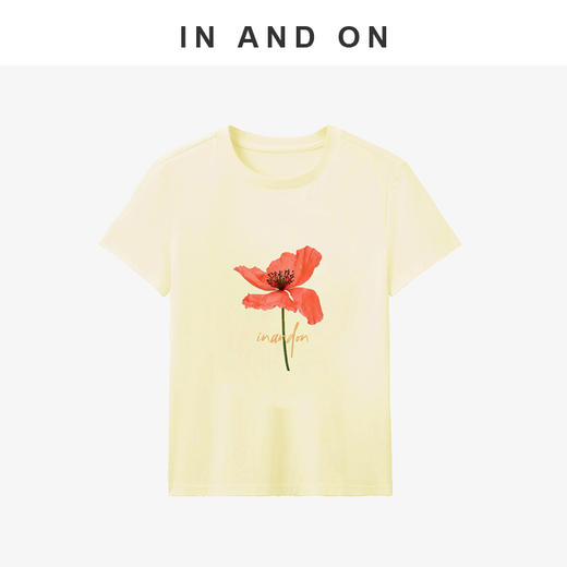 54143-1  IN AND ON 花漾 50支匹马棉双面液氨印花T恤 商品图2