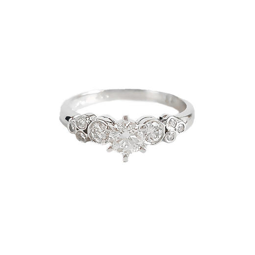 【天然正品】PT900铂金时尚设计款0.32克拉钻石戒指I-J-SI 13号（戒圈可改）女士现售价：3280！160525NJM12 商品图1